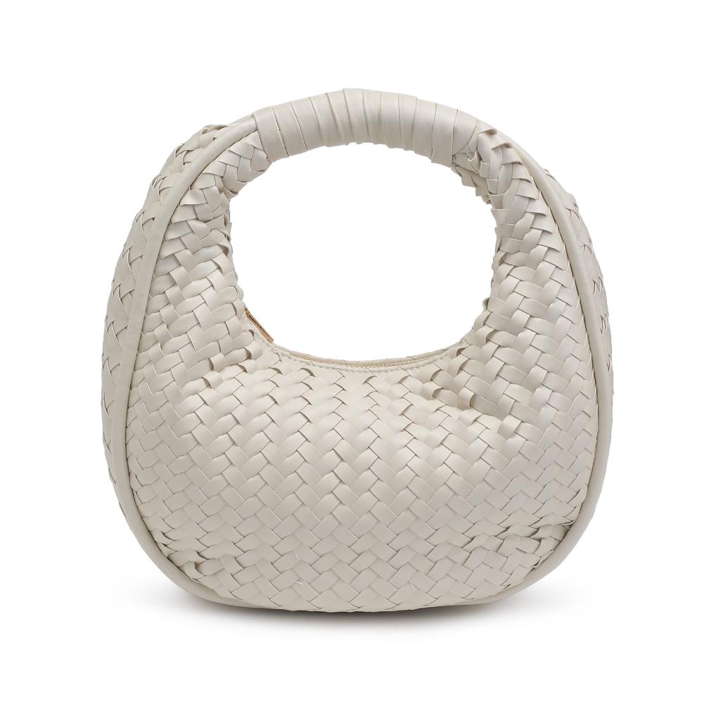 Woman wearing Oatmilk Moda Luxe Cassidy Clutch 842017136354 View 5 | Oatmilk