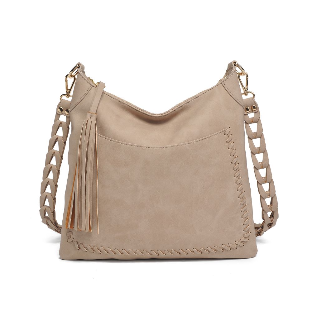 Woman wearing Natural Moda Luxe Layla Crossbody 842017129509 View 5 | Natural
