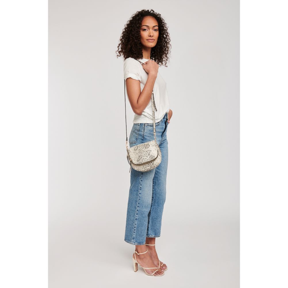 Woman wearing Black White Moda Luxe Diva Crossbody 842017127512 View 3 | Black White