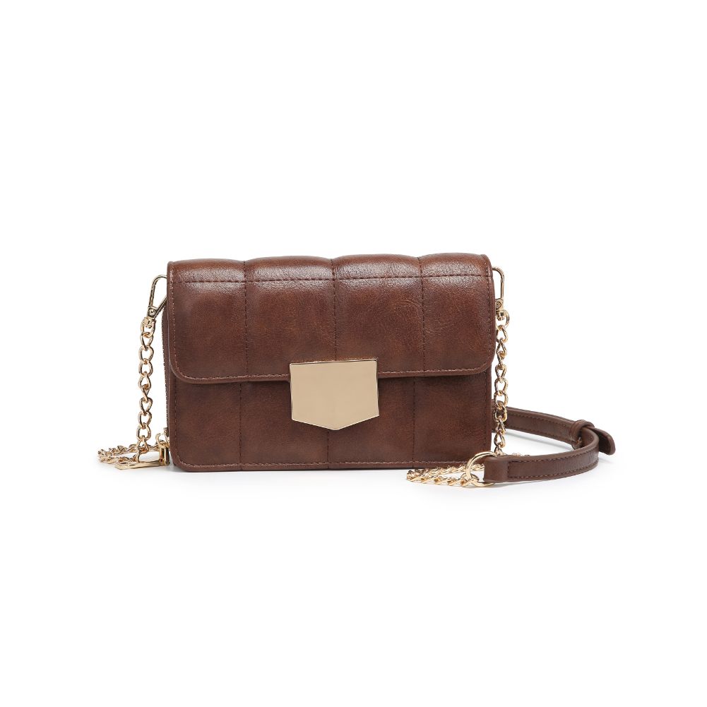 Woman wearing Chocolate Moda Luxe Alina Crossbody 842017128397 View 5 | Chocolate