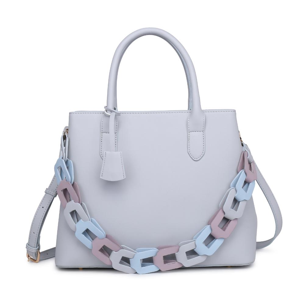 Woman wearing Dove Grey Moda Luxe Regalina Satchel 842017135333 View 5 | Dove Grey