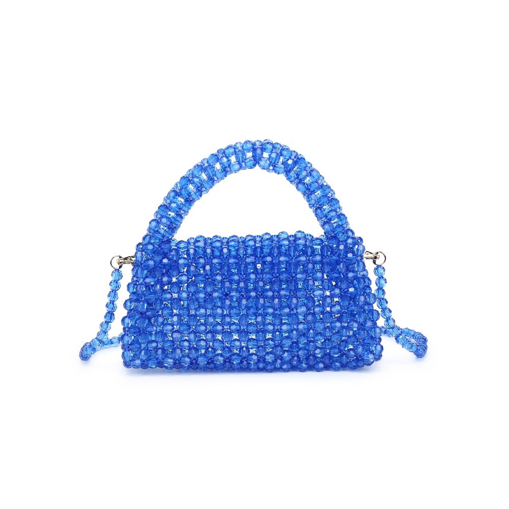 Woman wearing Blue Moda Luxe Dolly Evening Bag 842017133469 View 7 | Blue