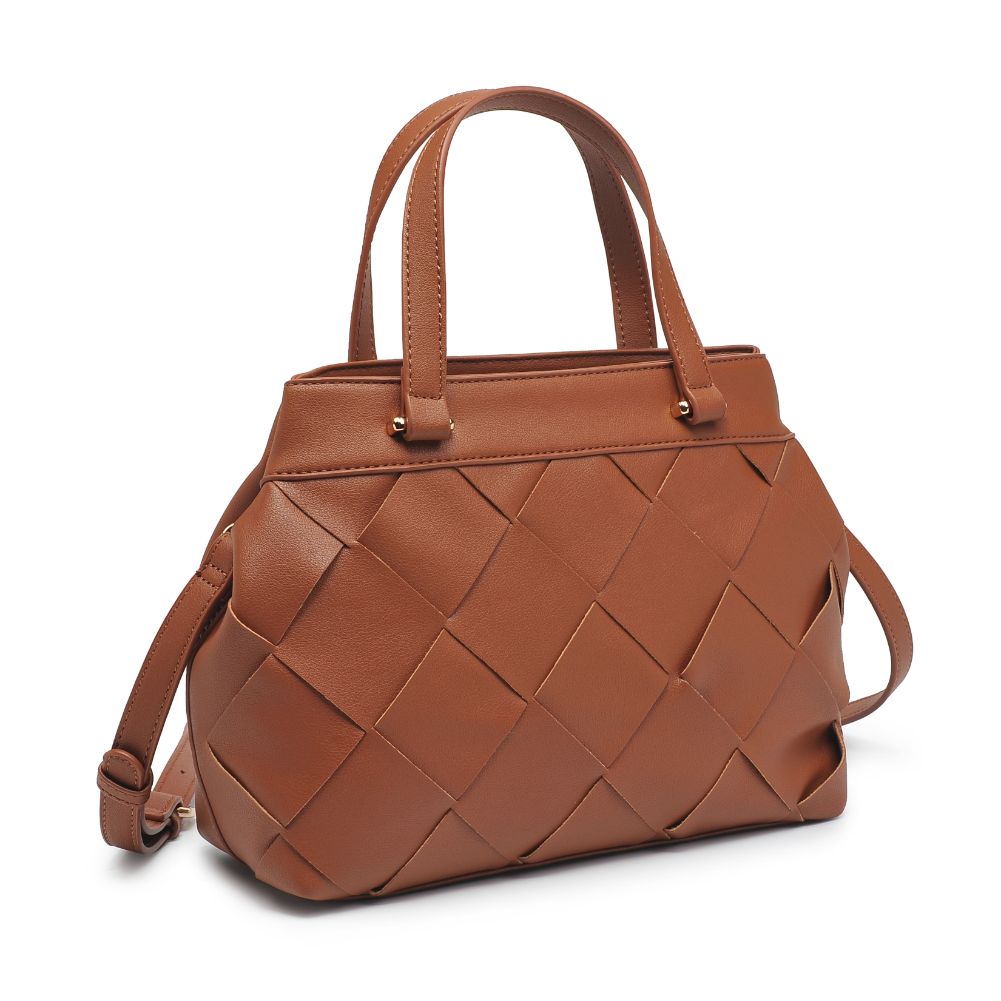 Woman wearing Tan Moda Luxe Sophia Tote 842017128830 View 6 | Tan