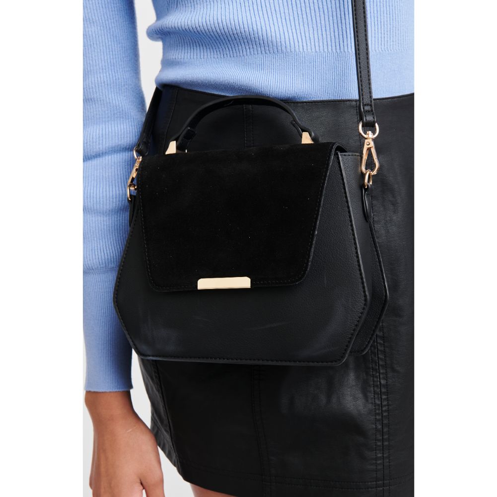 Woman wearing Black Moda Luxe Robin Messenger 842017123057 View 2 | Black