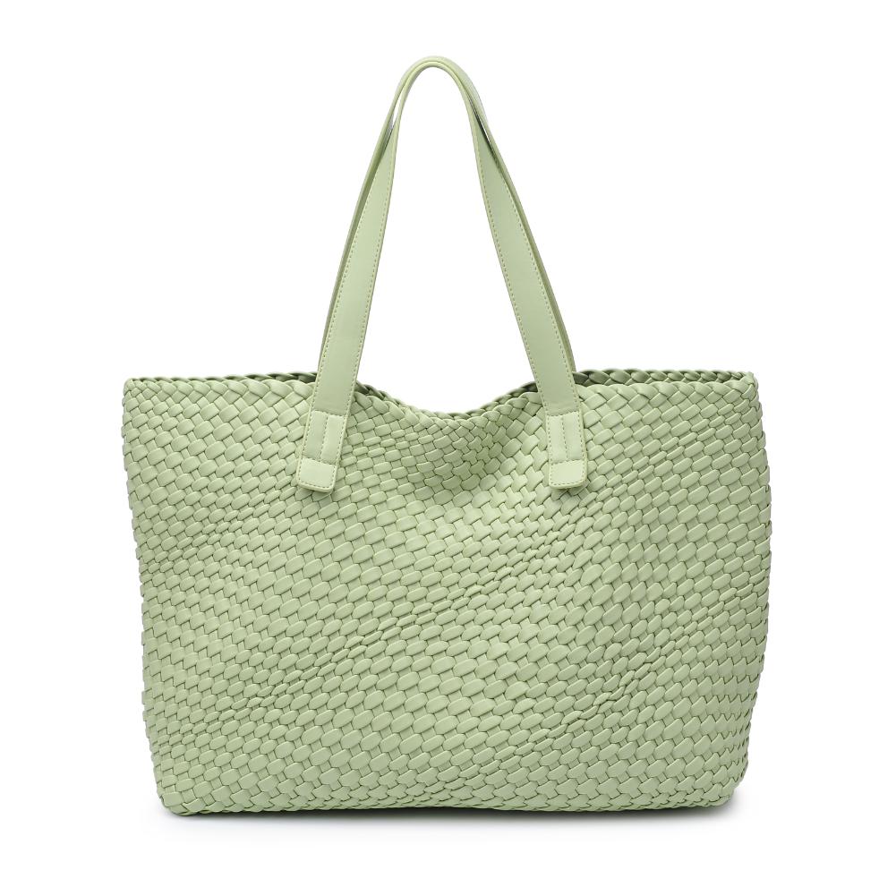 Woman wearing Pistachio Moda Luxe Piquant Tote 842017135616 View 7 | Pistachio