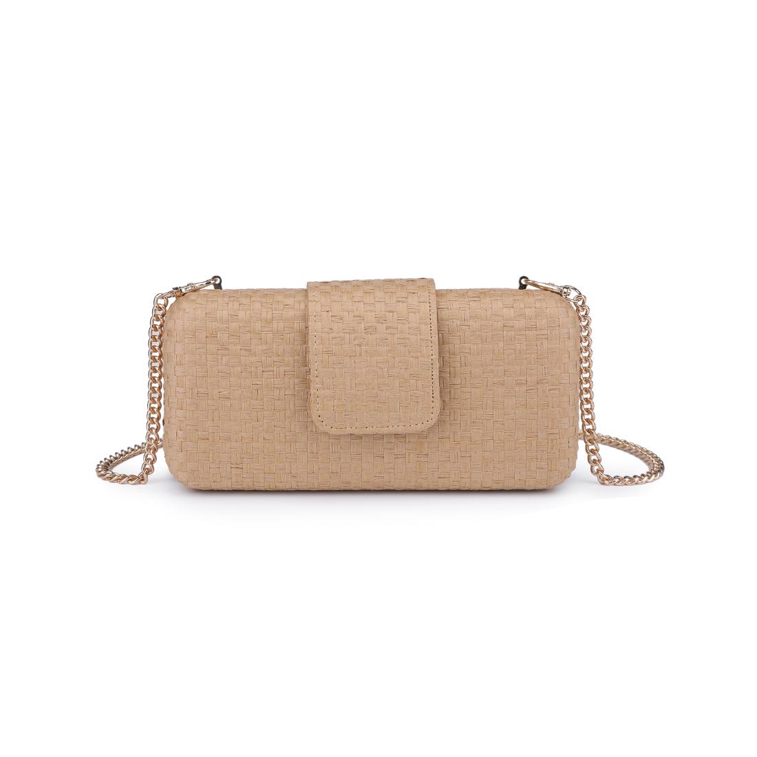 Woman wearing Tan Moda Luxe Sylvi Evening Bag 842017138228 View 5 | Tan