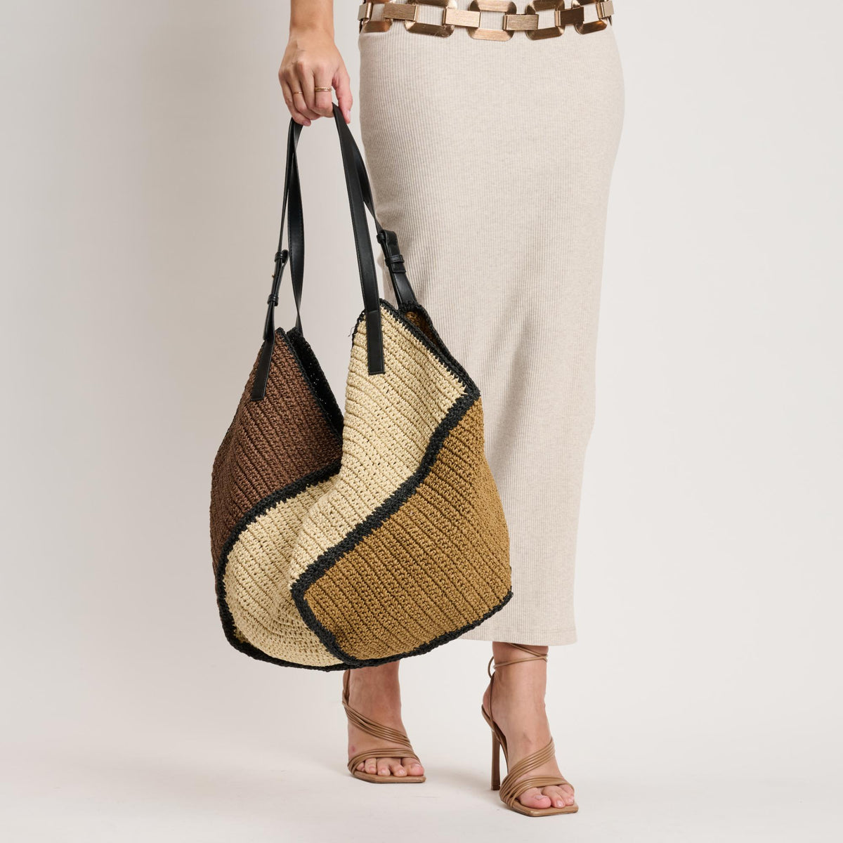Woman wearing Multi Moda Luxe Ruthi Tote 842017141679 View 3 | Multi