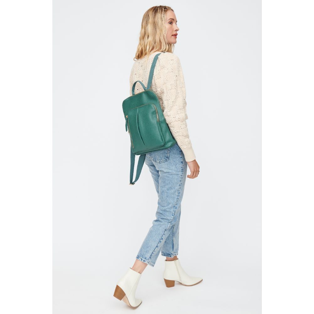 Woman wearing Emerald Moda Luxe Lily Backpack 842017130345 View 3 | Emerald
