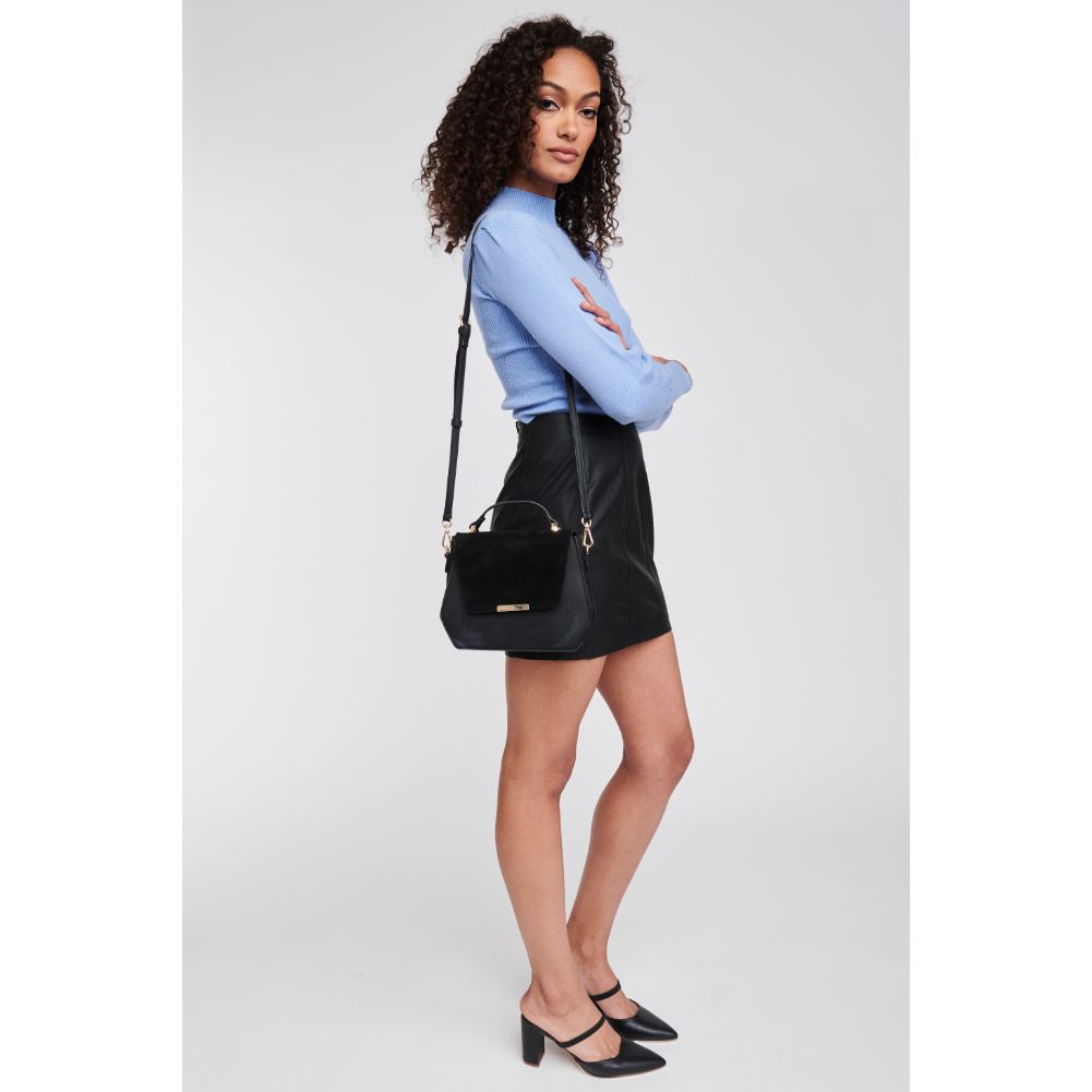 Woman wearing Black Moda Luxe Robin Messenger 842017123057 View 4 | Black