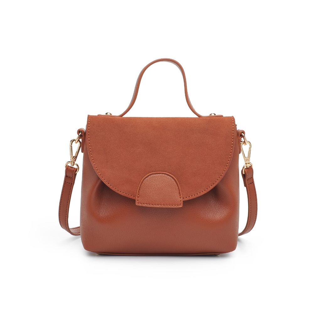 Woman wearing Tan Moda Luxe Alana Messenger 842017127123 View 5 | Tan
