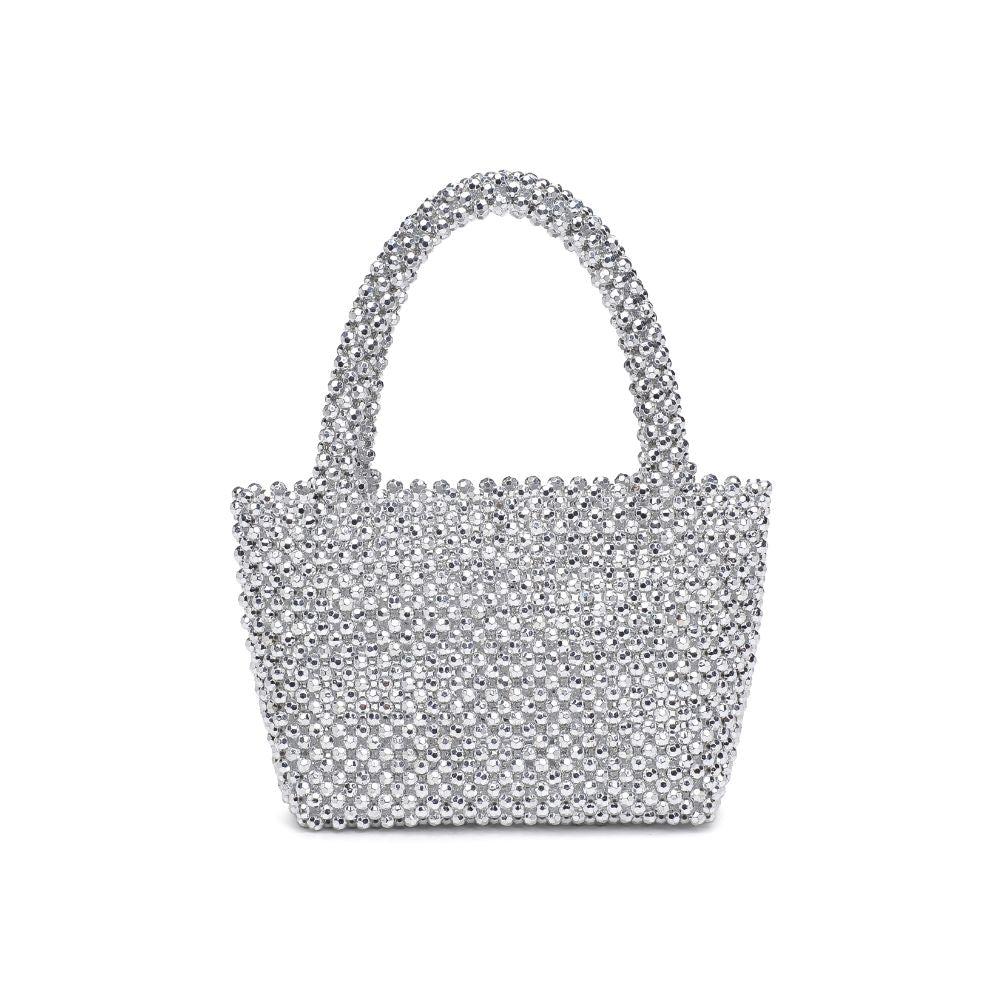 Woman wearing Silver Moda Luxe Donna Evening Bag 842017133094 View 7 | Silver