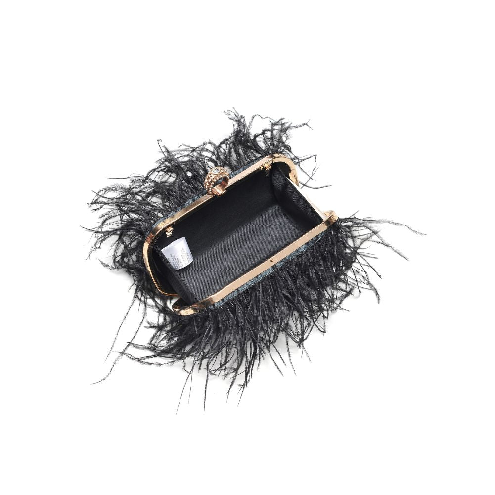 Woman wearing Black Moda Luxe Harlow Evening Bag 842017131519 View 9 | Black