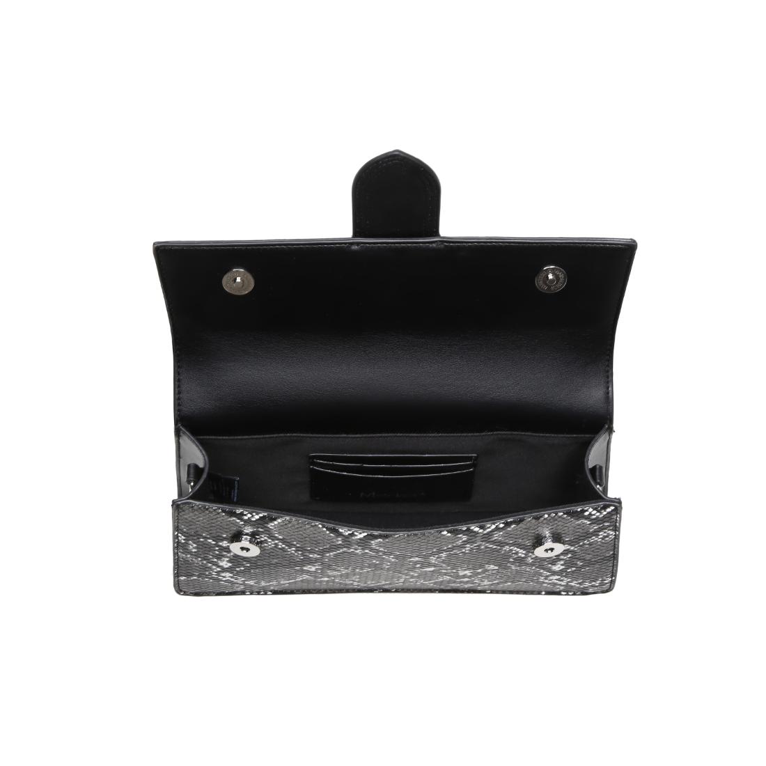 Product Image of Moda Luxe Violet Snake Print Crossbody 842017137733 View 4 | Black White