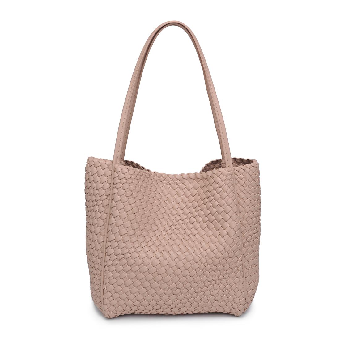 Woman wearing Nude Moda Luxe Gladys Tote 842017137269 View 7 | Nude