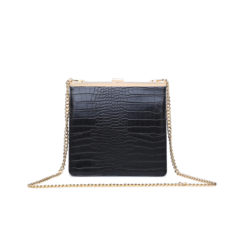 Product Image of Moda Luxe Anastasia Croc Clutch 842017116462 View 1 | Black