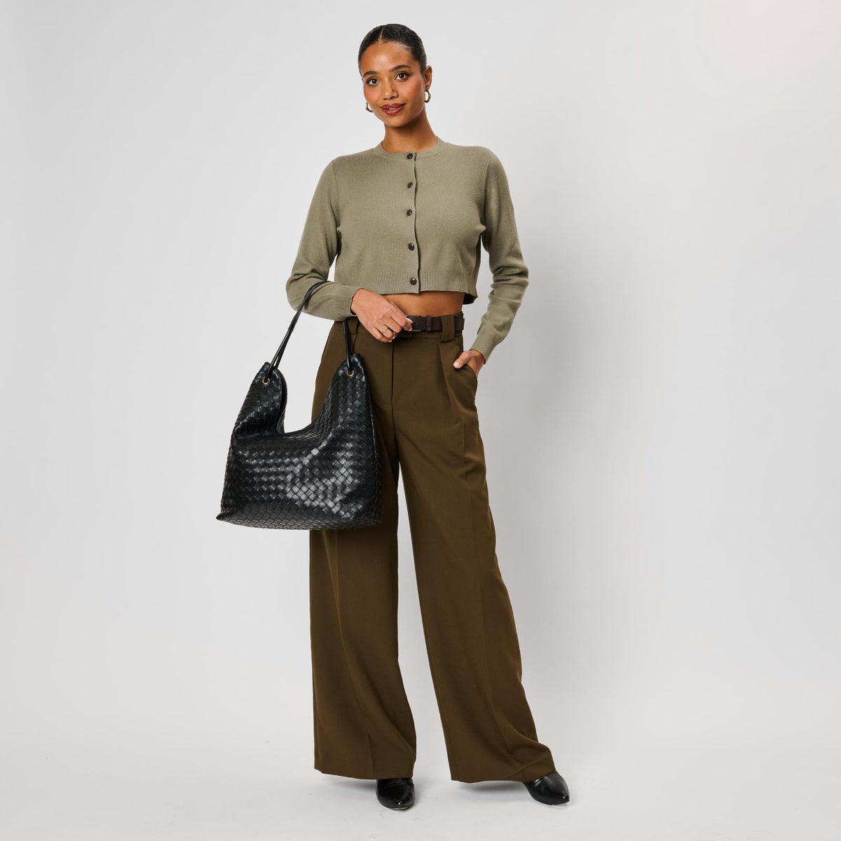 Woman wearing Black Moda Luxe Ezia Hobo 842017142720 View 4 | Black