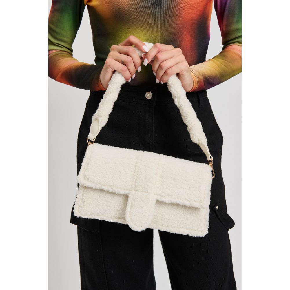 Woman wearing Ivory Sol and Selene Fergie Crossbody 842017133698 View 1 | Ivory