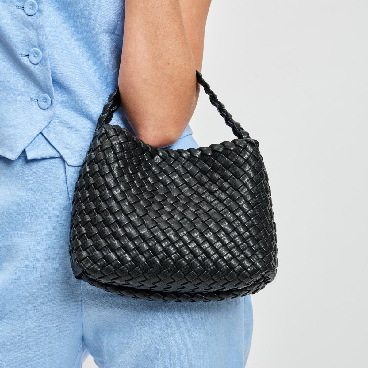 Woman wearing Black Sol and Selene Kaia Crossbody 842017137375 View 1 | Black