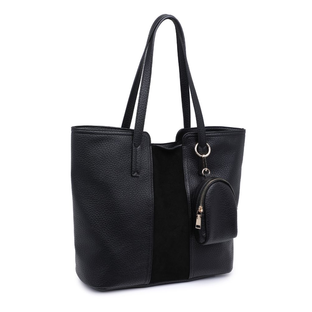 Woman wearing Black Moda Luxe Millie Tote 842017128656 View 6 | Black