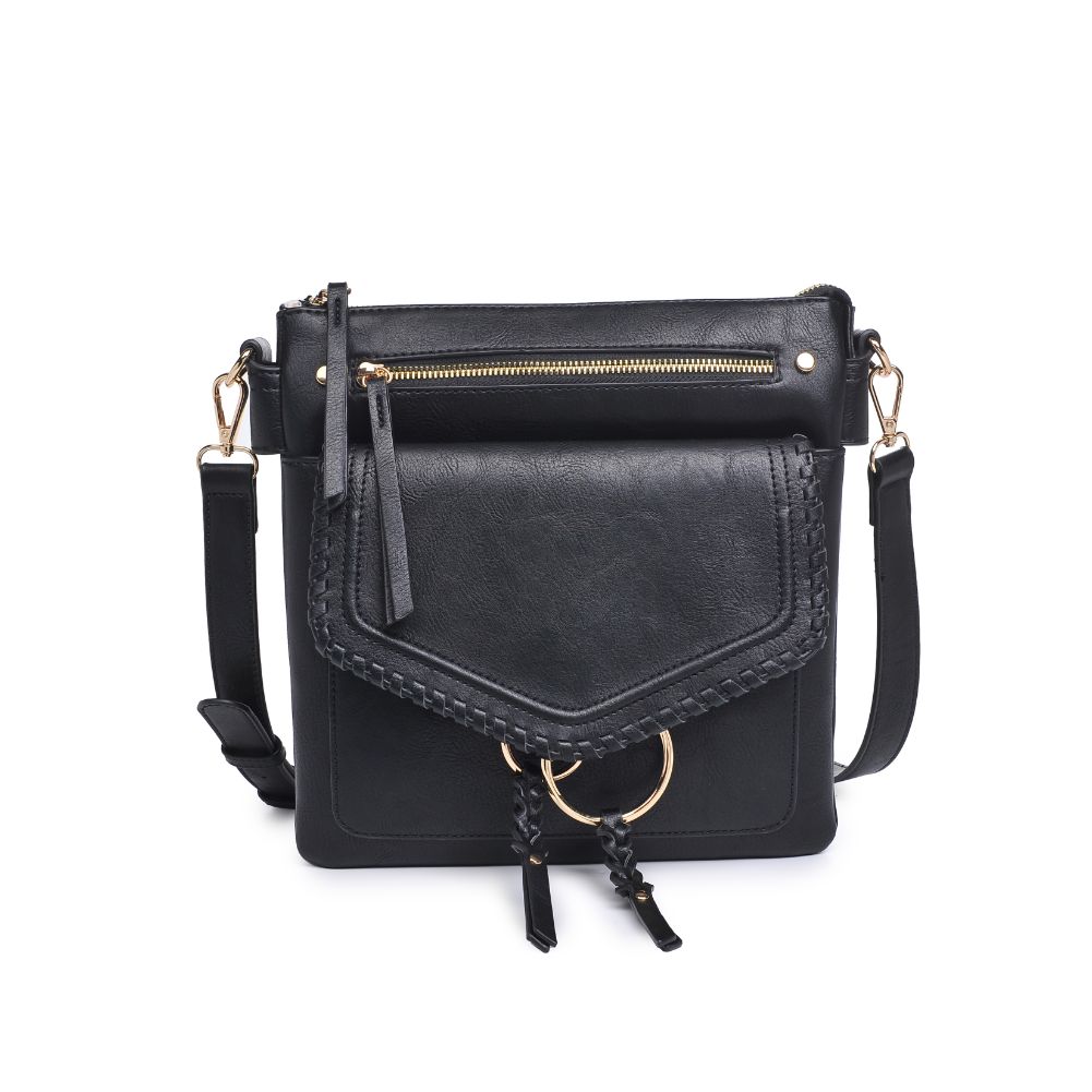 Woman wearing Black Moda Luxe Leslie Messenger 842017128175 View 5 | Black