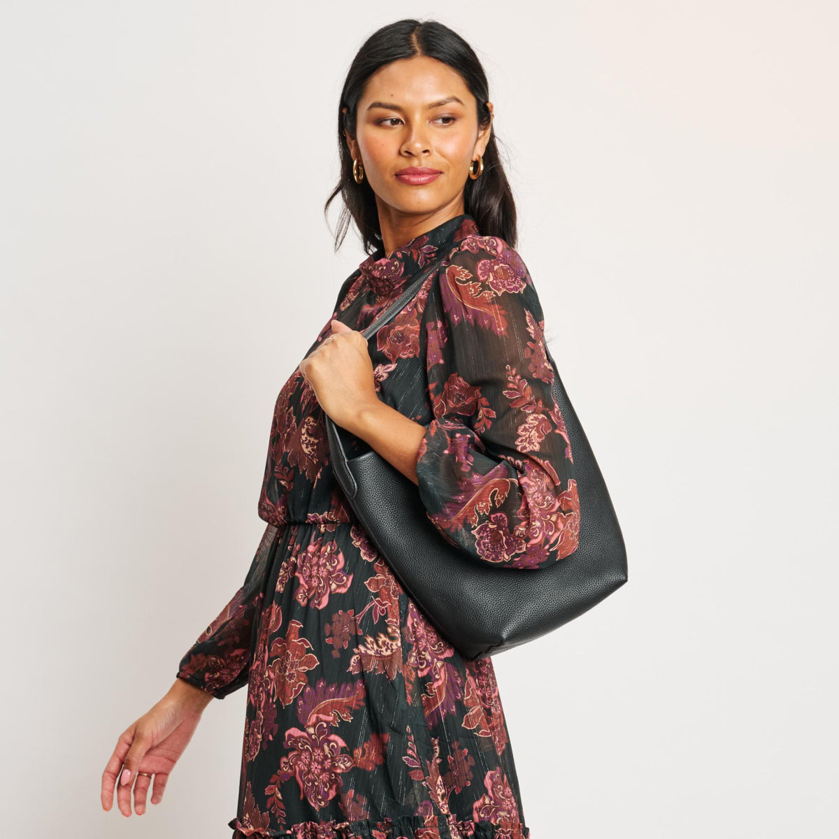 Woman wearing Black Moda Luxe Odette Bucket 842017138969 View 2 | Black