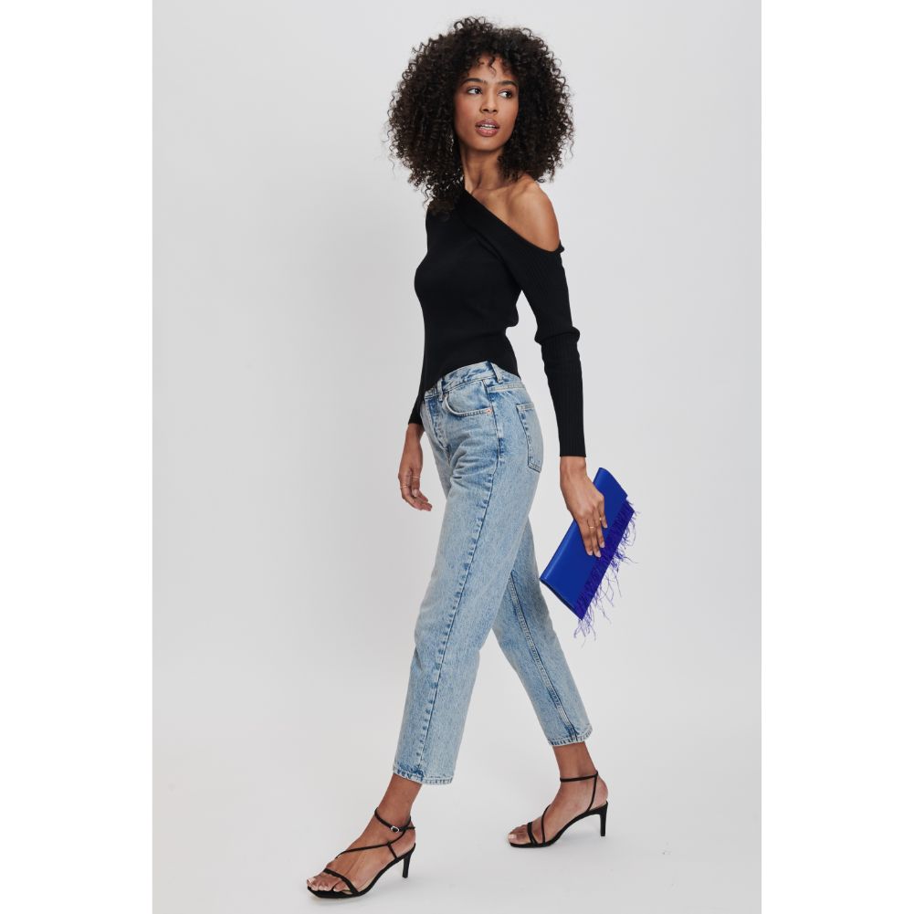 Woman wearing Electric Blue Sol and Selene Everlee Clutch 842017131144 View 3 | Electric Blue
