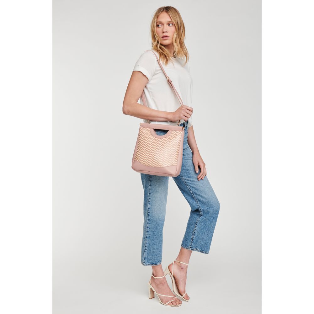 Woman wearing Blush Moda Luxe Sasha Top Handle 842017125631 View 4 | Blush