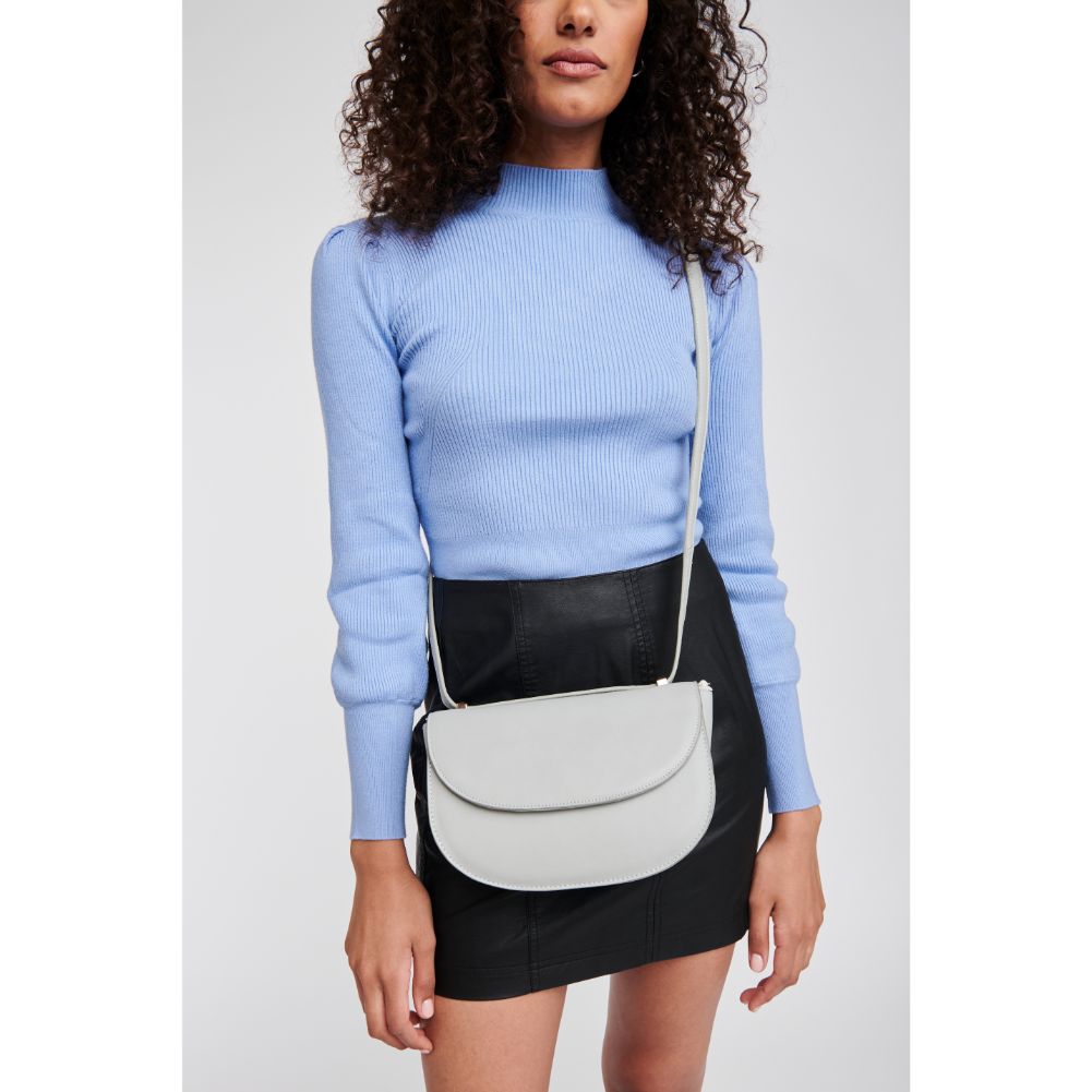 Woman wearing Grey Moda Luxe Roux Crossbody 842017113317 View 1 | Grey