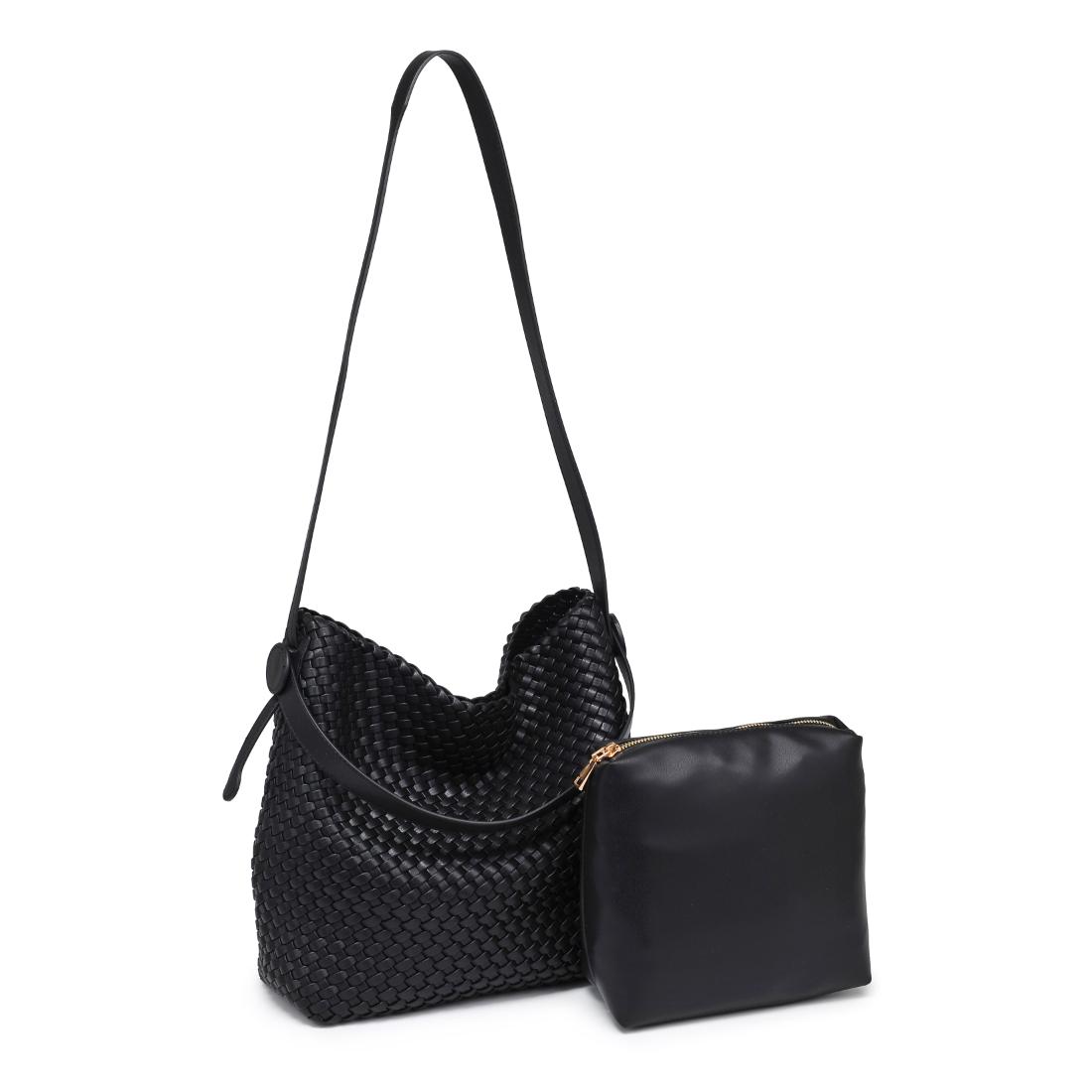 Woman wearing Black Moda Luxe Edith Hobo 842017137474 View 6 | Black