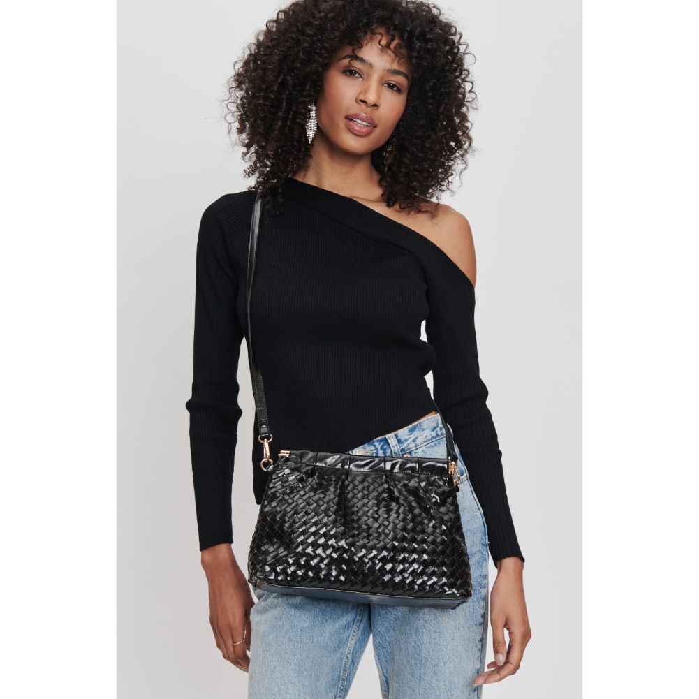 Woman wearing Black Moda Luxe Katana Crossbody 842017132547 View 1 | Black