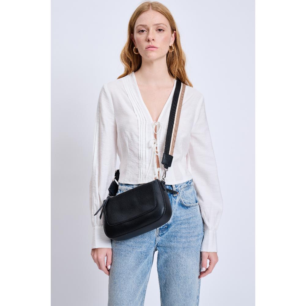 Woman wearing Black Moda Luxe Modaire Crossbody 842017134879 View 1 | Black