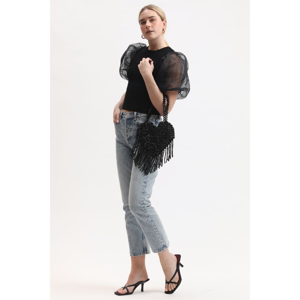Woman wearing Black Sol and Selene Valeria Evening Bag 842017133957 View 3 | Black