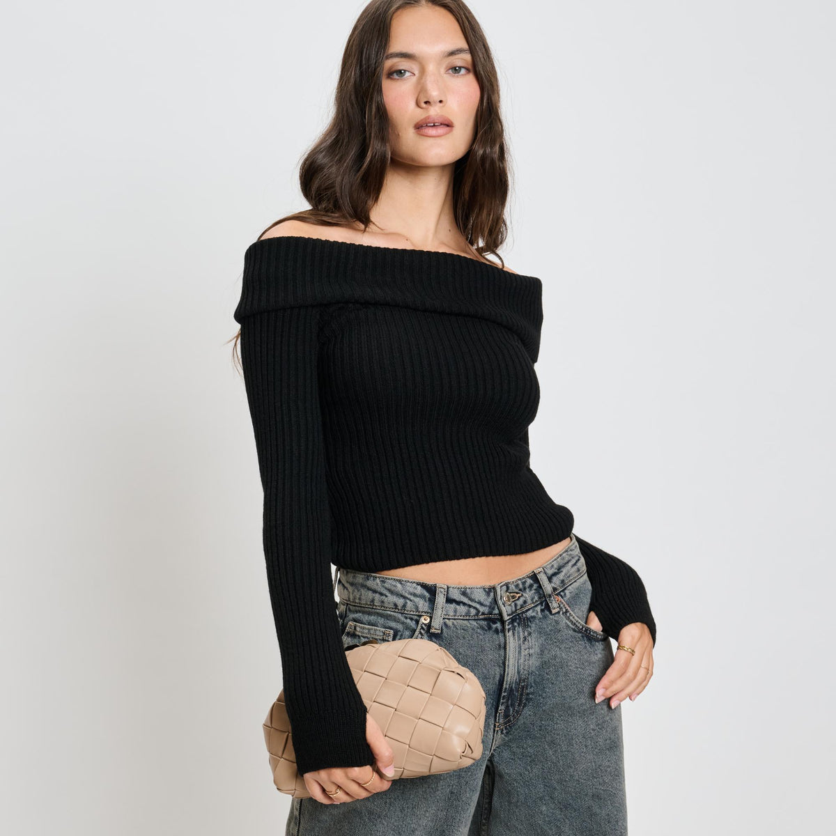 Woman wearing Natural Moda Luxe Pauline Crossbody 842017135937 View 3 | Natural