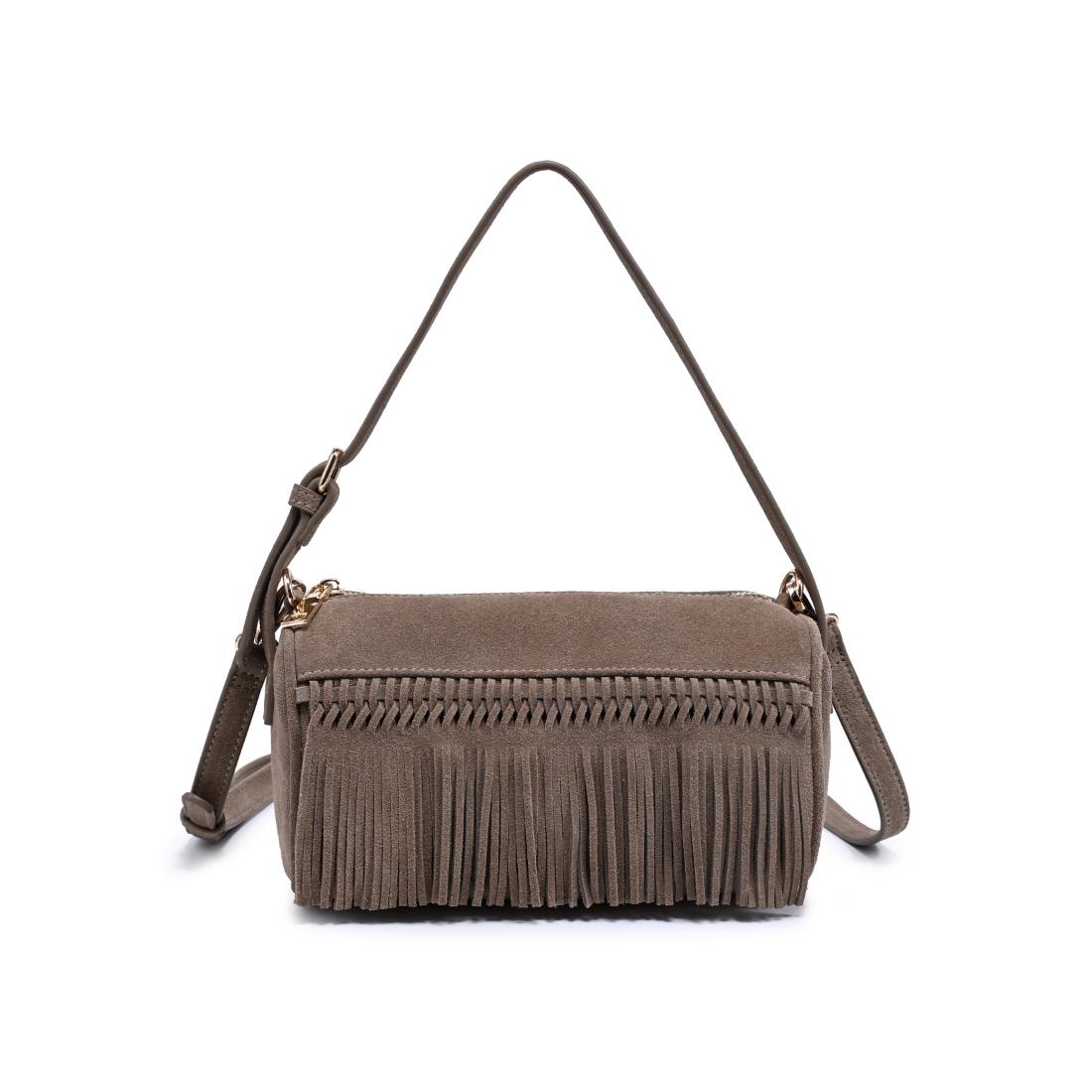 Woman wearing Sand Moda Luxe Emmi Shoulder Bag 842017140481 View 5 | Sand