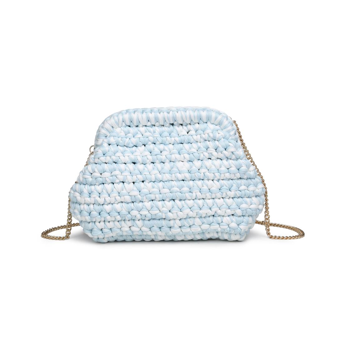 Woman wearing Ice Blue Moda Luxe Raya Clutch 842017138396 View 5 | Ice Blue