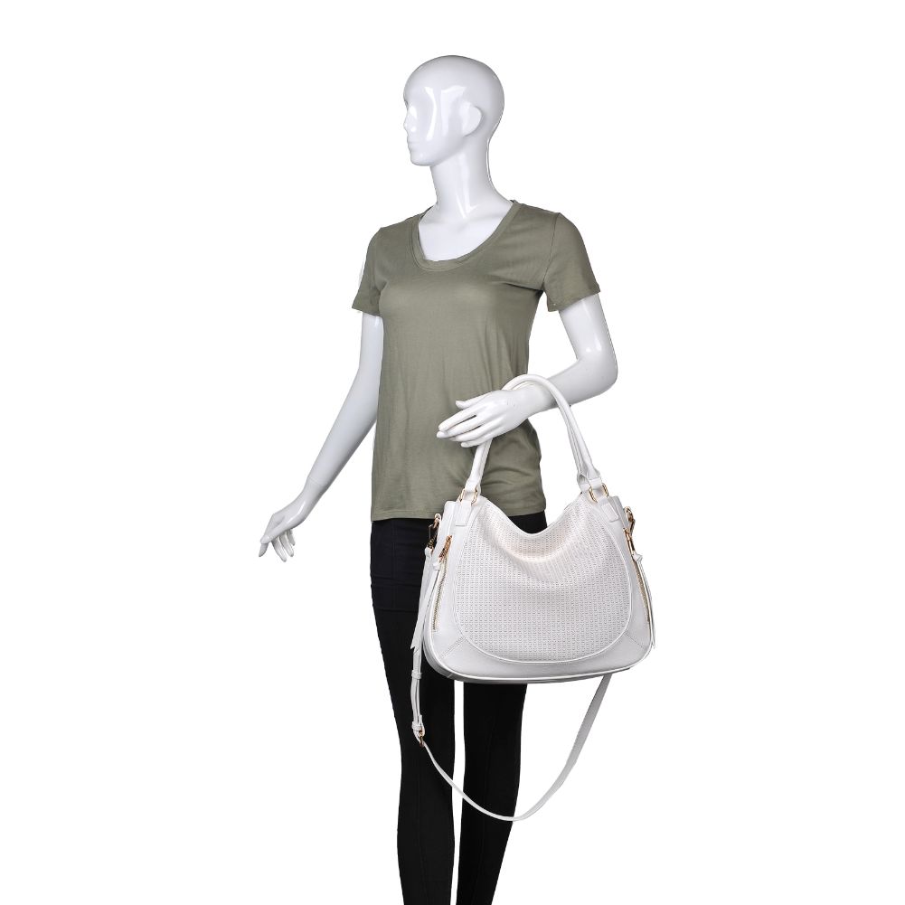 Product Image of Moda Luxe Angelica Satchel 842017123873 View 5 | White