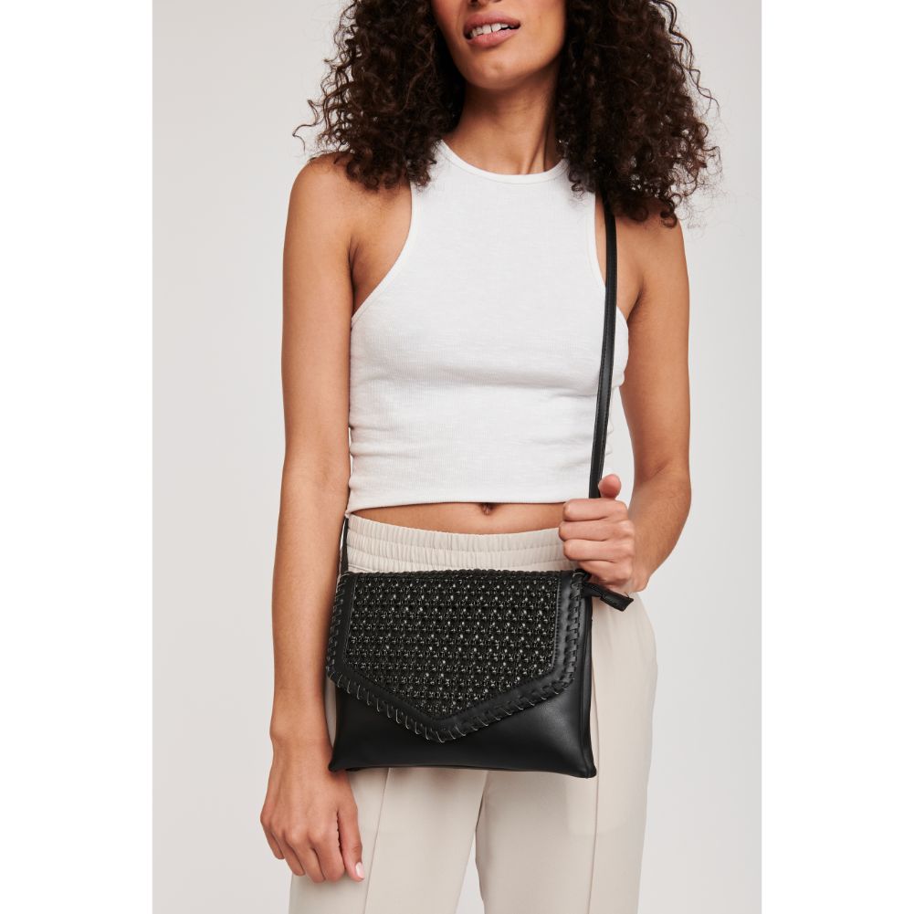 Woman wearing Black Moda Luxe Malta Crossbody 842017124030 View 1 | Black