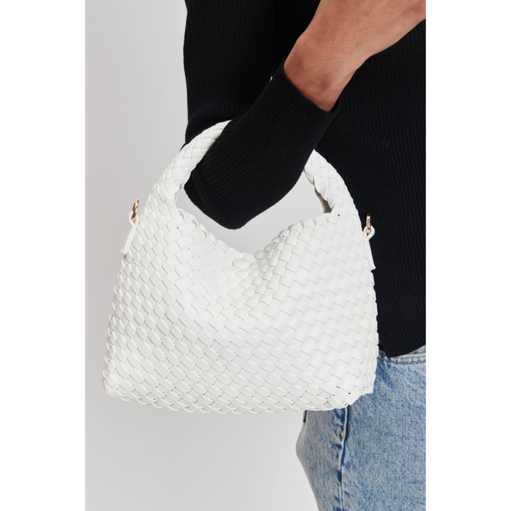 Woman wearing White Sol and Selene Jessamine Crossbody 842017132196 View 4 | White