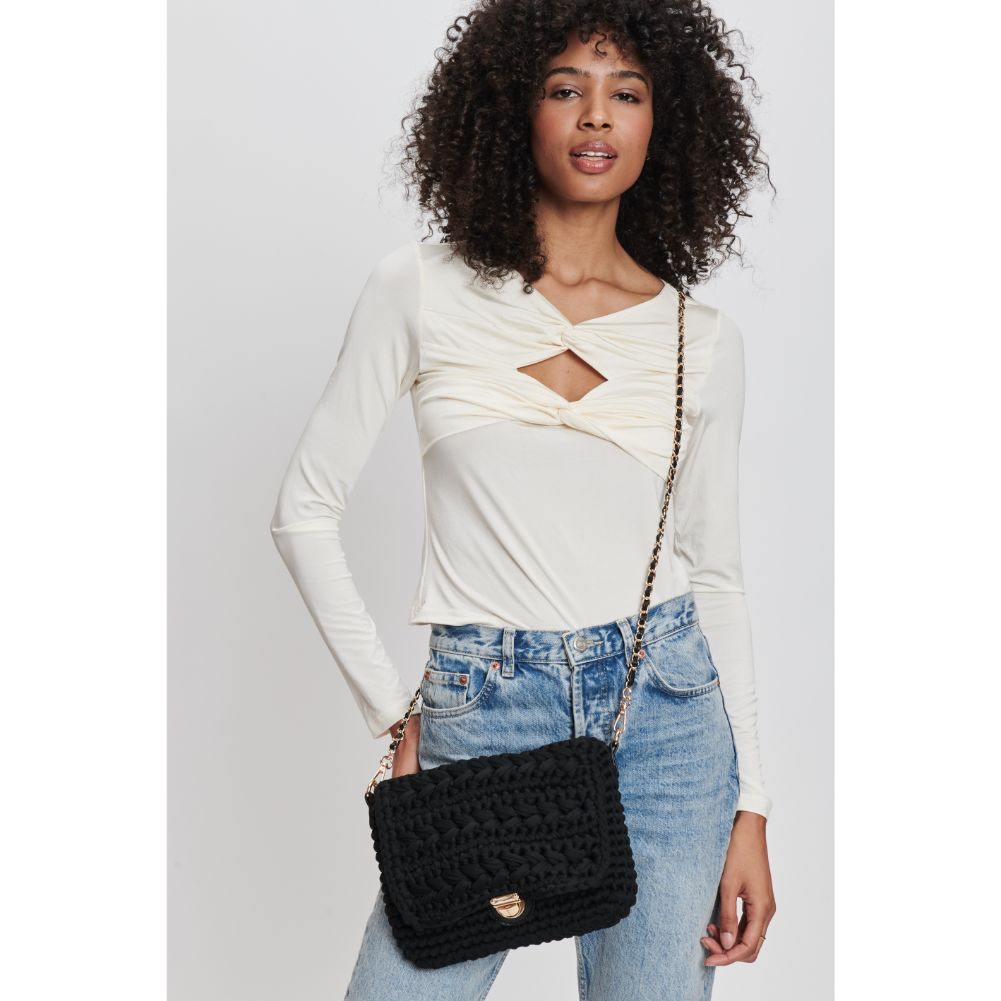 Woman wearing Black Moda Luxe Annalise Crossbody 842017132240 View 1 | Black