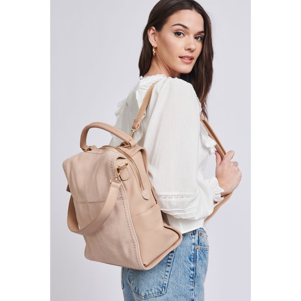 Woman wearing Natural Sol and Selene Brette Backpack 842017114680 View 4 | Natural