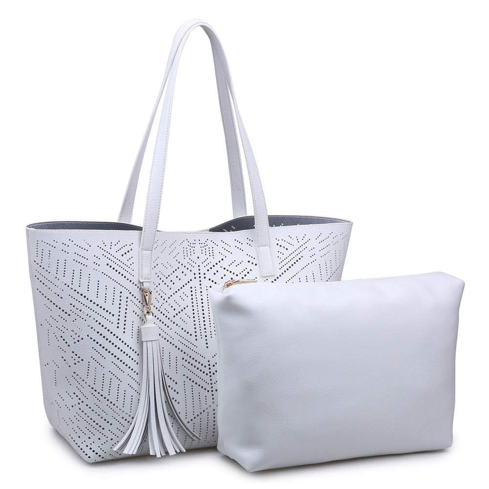 Product Image of Moda Luxe Wanderlust Tote 842017110958 View 5 | White