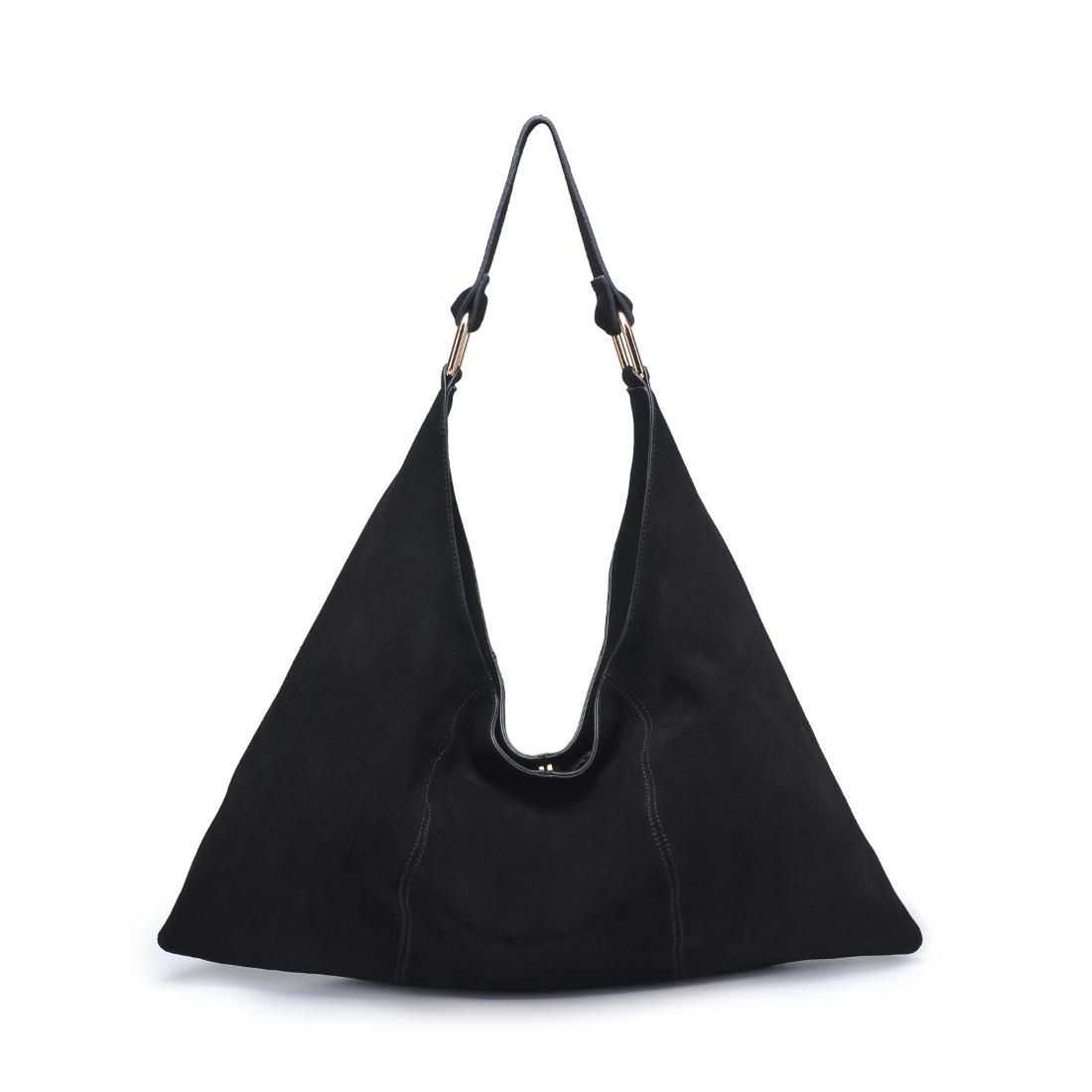 Woman wearing Black Moda Luxe Indie Hobo 842017138921 View 7 | Black