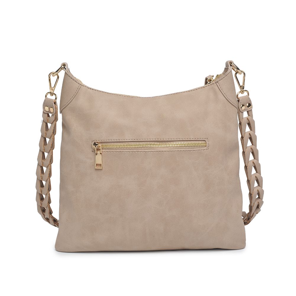 Woman wearing Natural Moda Luxe Layla Crossbody 842017129509 View 7 | Natural
