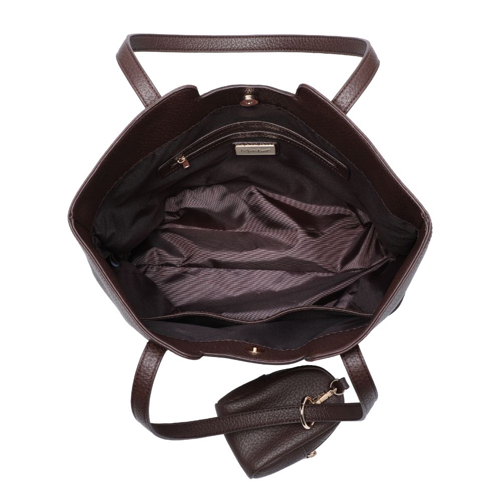 Woman wearing Espresso Moda Luxe Millie Tote 842017128687 View 9 | Espresso