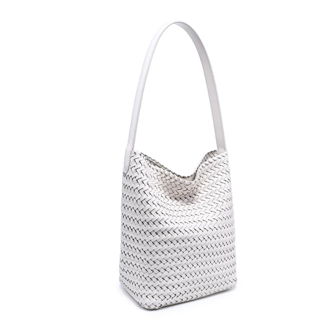 Woman wearing Oatmilk Moda Luxe Viva Tote 842017140924 View 6 | Oatmilk