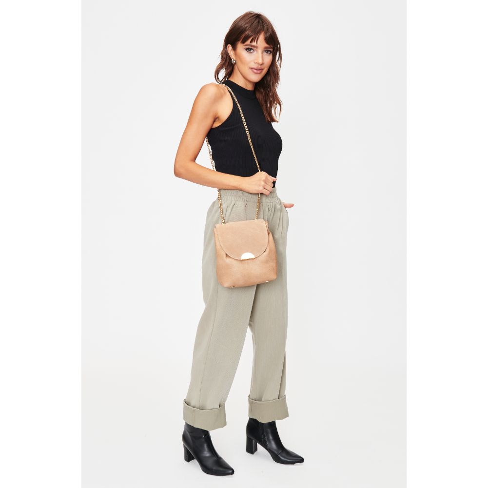Woman wearing Natural Sol and Selene Breanna Crossbody 842017128595 View 3 | Natural