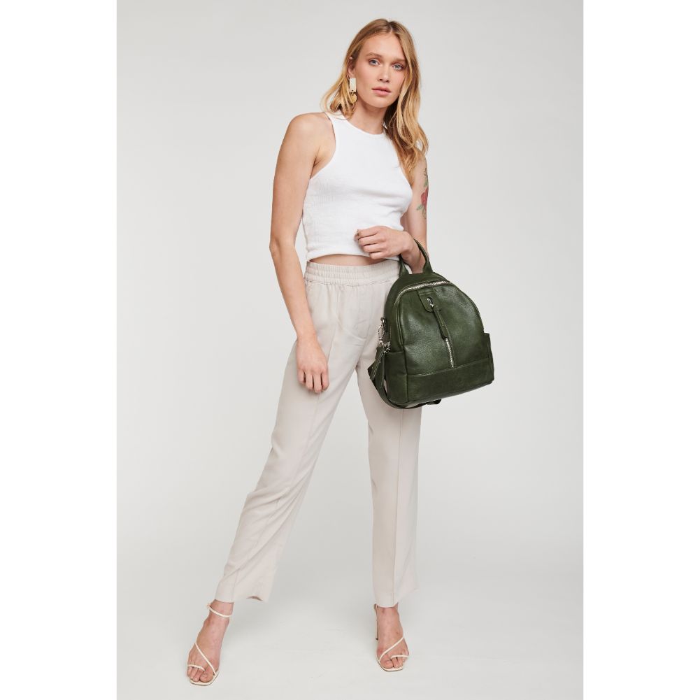Woman wearing Forest Moda Luxe Bowie Backpack 842017125860 View 3 | Forest