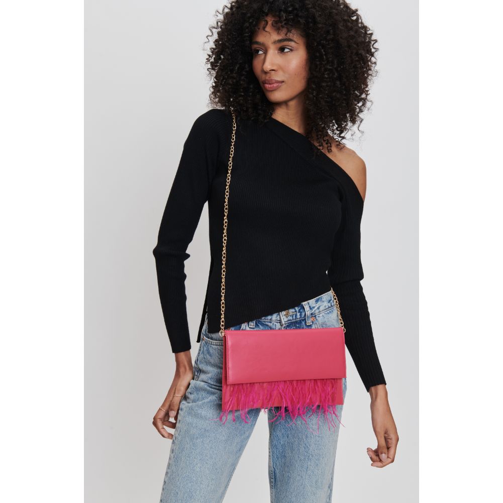 Woman wearing Hot Pink Sol and Selene Everlee Clutch 842017131151 View 1 | Hot Pink