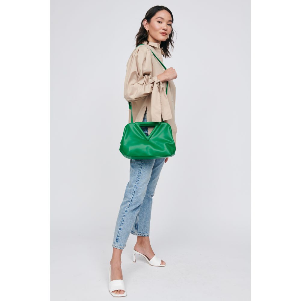 Woman wearing Kelly Green Moda Luxe Kendra Crossbody 842017129967 View 2 | Kelly Green