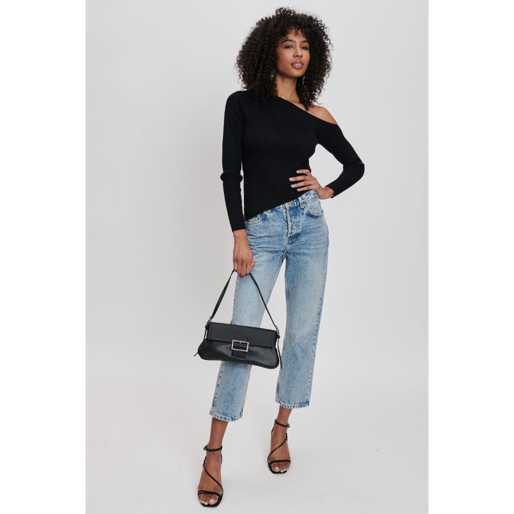 Woman wearing Black Moda Luxe Fia Shoulder Bag 842017132554 View 3 | Black